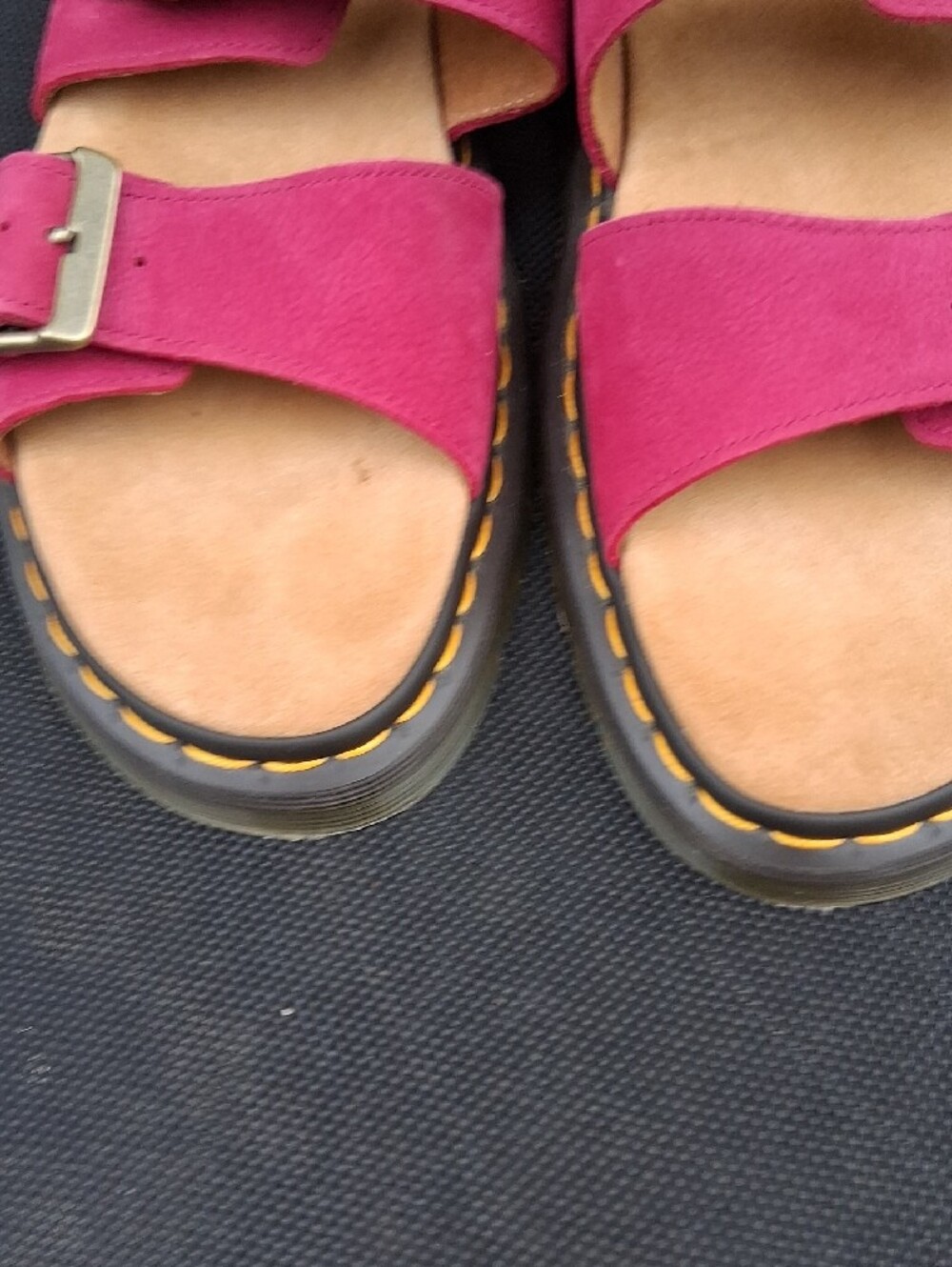 Dr. Martens Women’s Bright Fuchsia Double-Buckle Slide Sandals - Picture 7 of 16